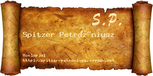 Spitzer Petróniusz névjegykártya